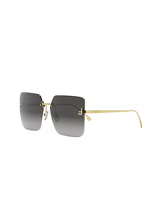 FENDI | FENDI First Crystal goldene eckige Sonnenbrille | 